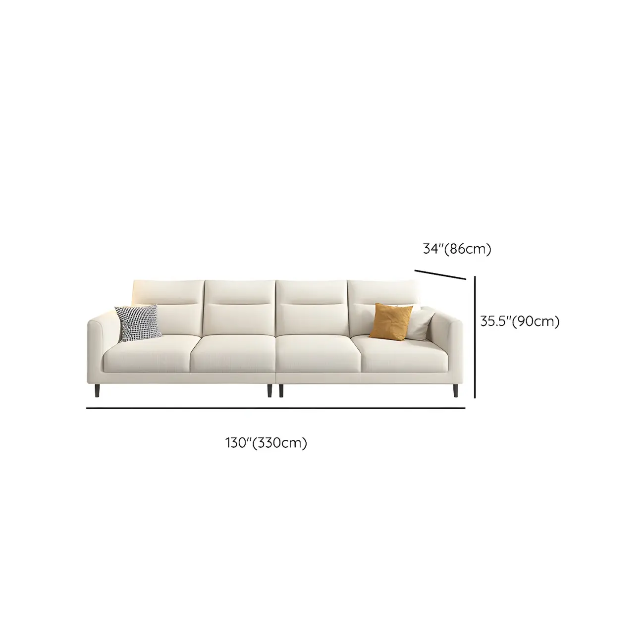 Modern White Cotton & Linen Modular Sofa with Ottoman Image - 21 | homeyfad