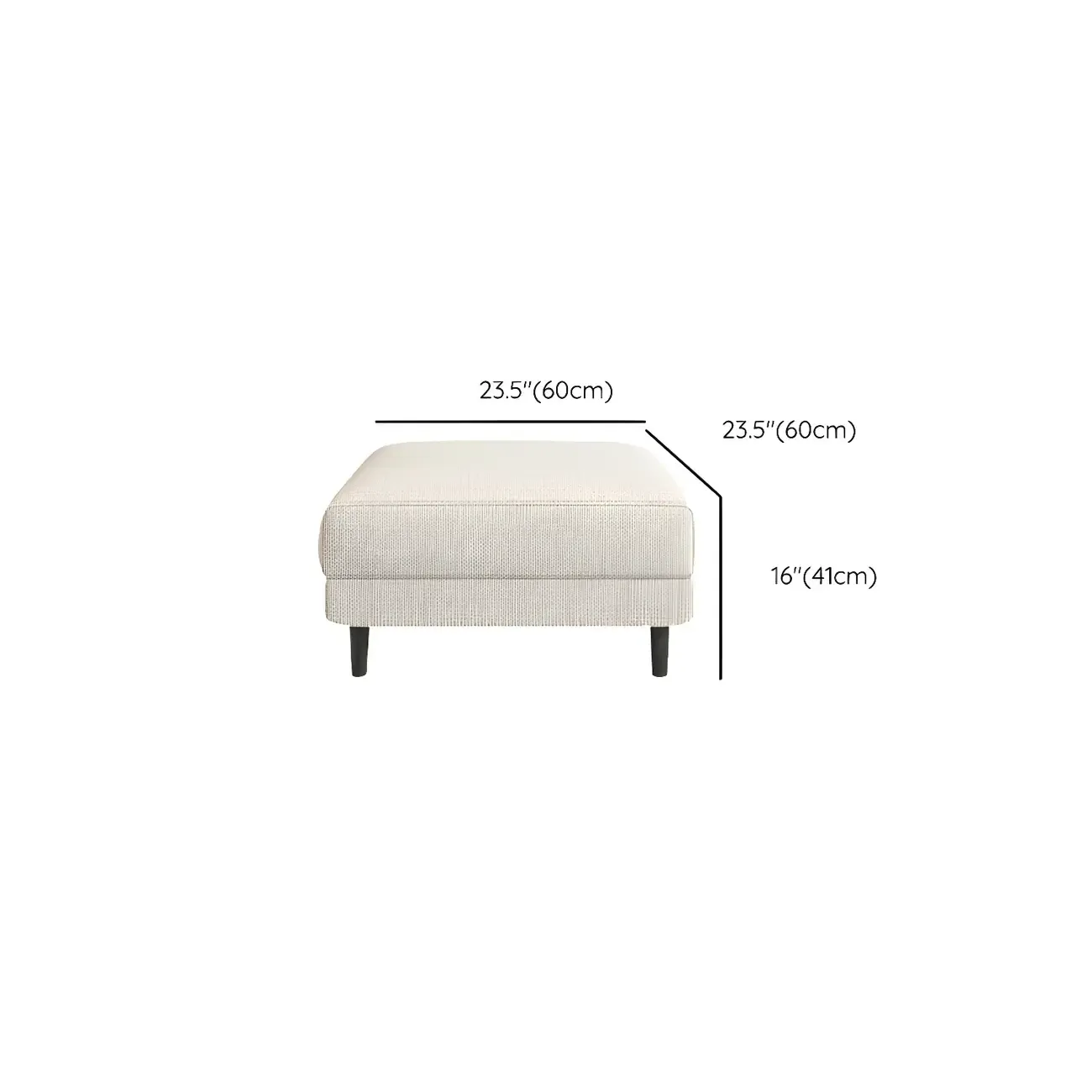 Modern White Cotton & Linen Modular Sofa with Ottoman Image - 22
