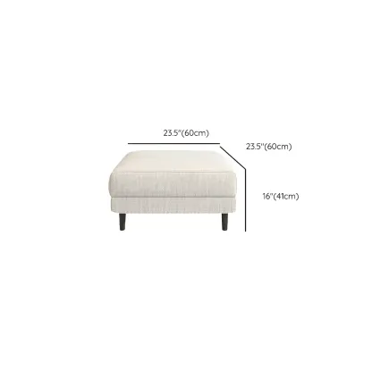 Modern White Cotton & Linen Modular Sofa with Ottoman Image - 22
