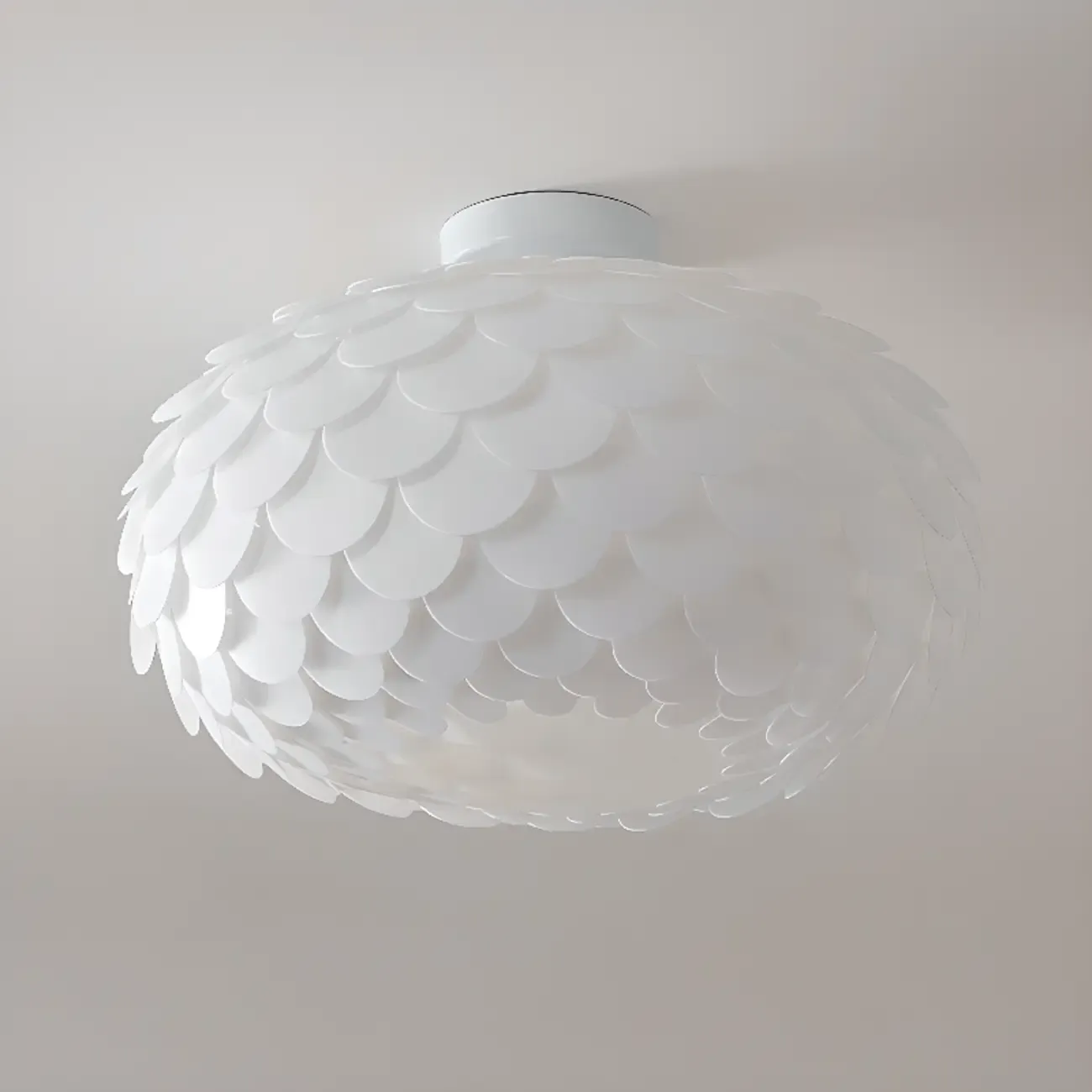 Stylish Ceiling Light with Feather Shade for Home Decor  Image - 9