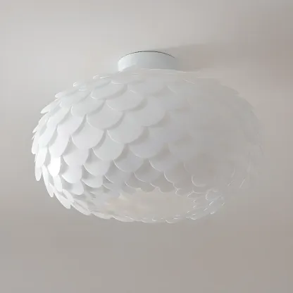 Stylish Ceiling Light with Feather Shade for Home Decor  Image - 9