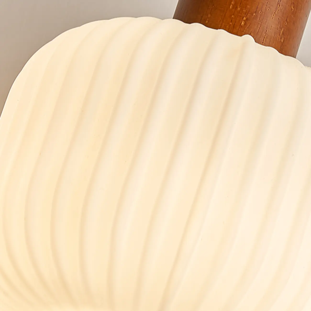 Modern White Glass Pendant Light with Solid Wood Accent Image - 12 | homeyfad