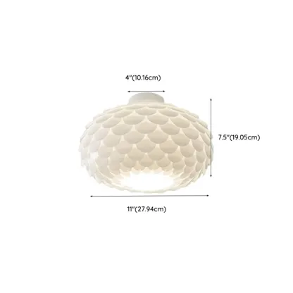 Stylish Ceiling Light with Feather Shade for Home Decor  #size
