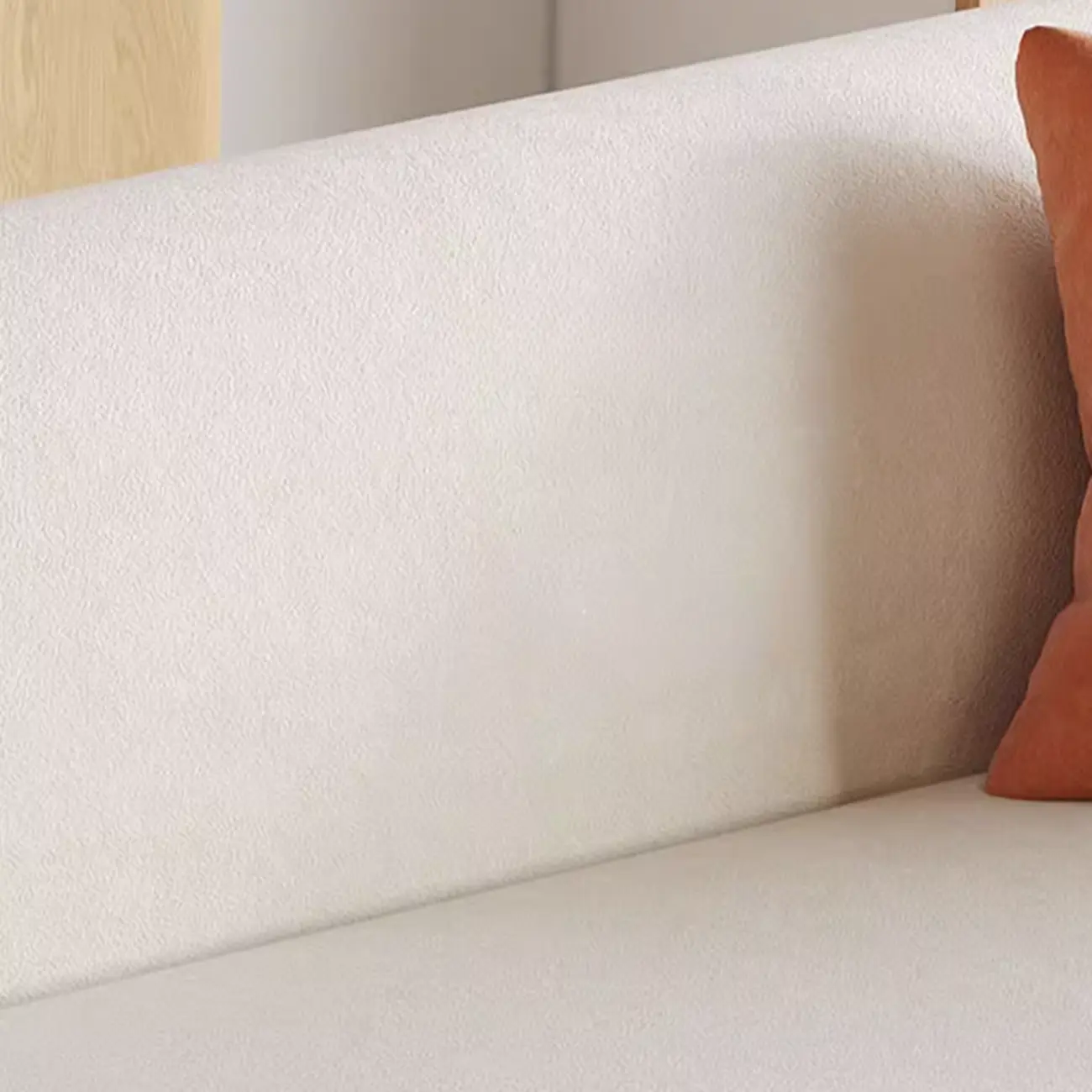 Minimalist White Tech Cloth Loveseat Sofa with Recessed Arm  Image - 13 | homeyfad