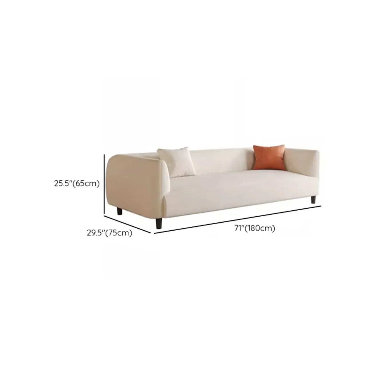 Minimalist White Tech Cloth Loveseat Sofa with Recessed Arm Image - 16
