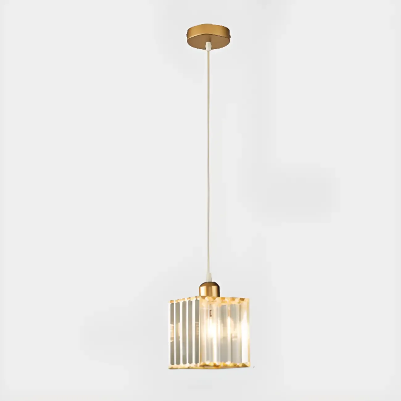 Luxury Cylinder Pendant Lamp with Crystal for Dining Room Image - 6