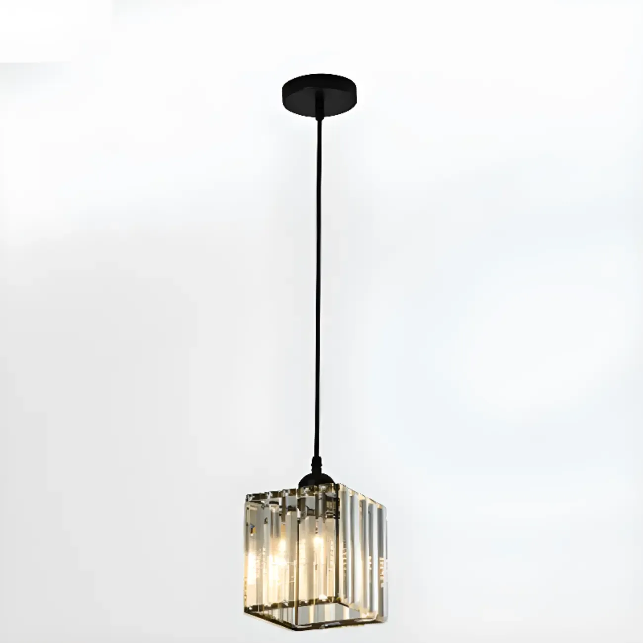 Luxury Cylinder Pendant Lamp with Crystal for Dining Room Image - 7