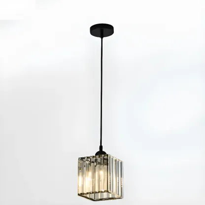 Luxury Cylinder Pendant Lamp with Crystal for Dining Room Image - 7