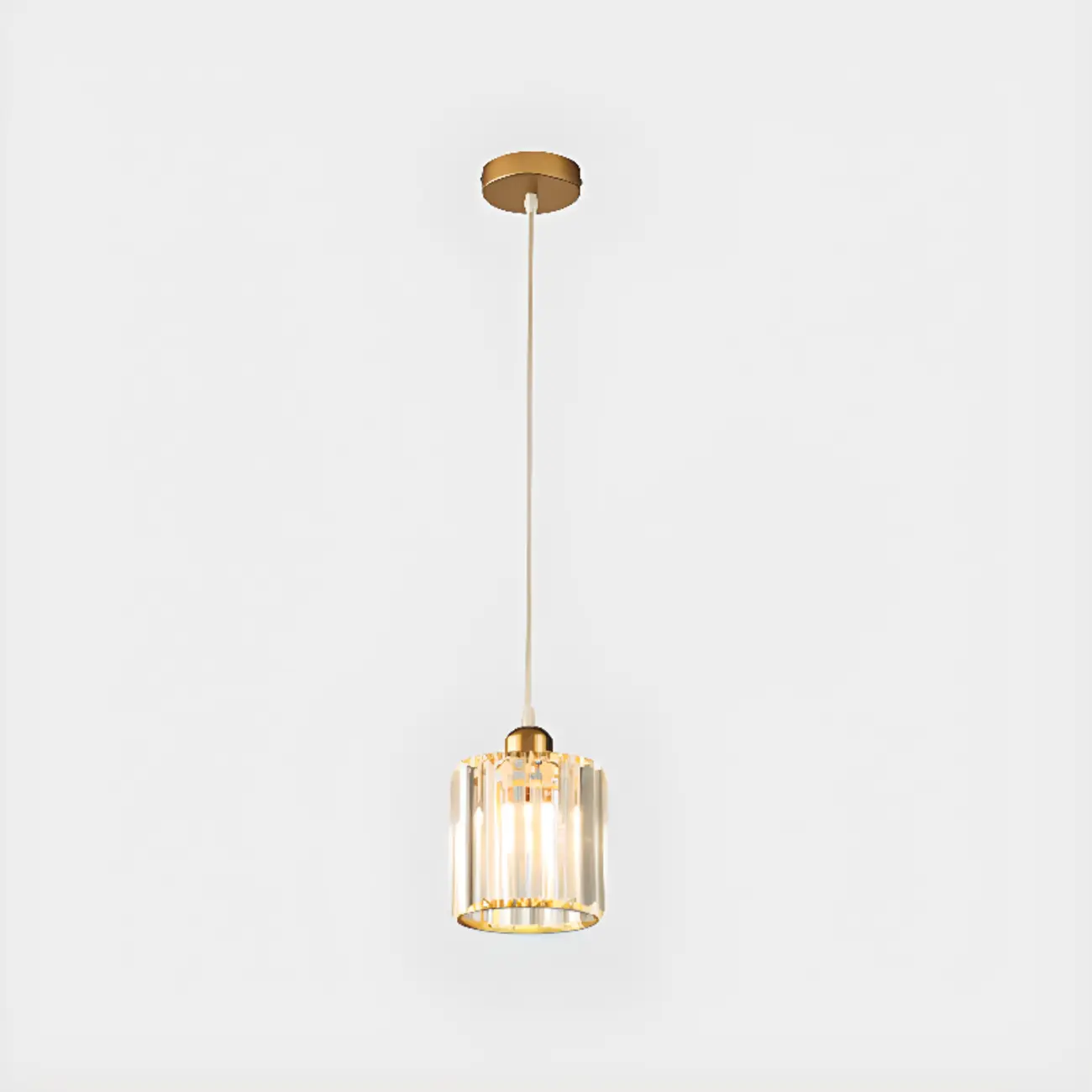 Luxury Cylinder Pendant Lamp with Crystal for Dining Room Image - 8 | homeyfad