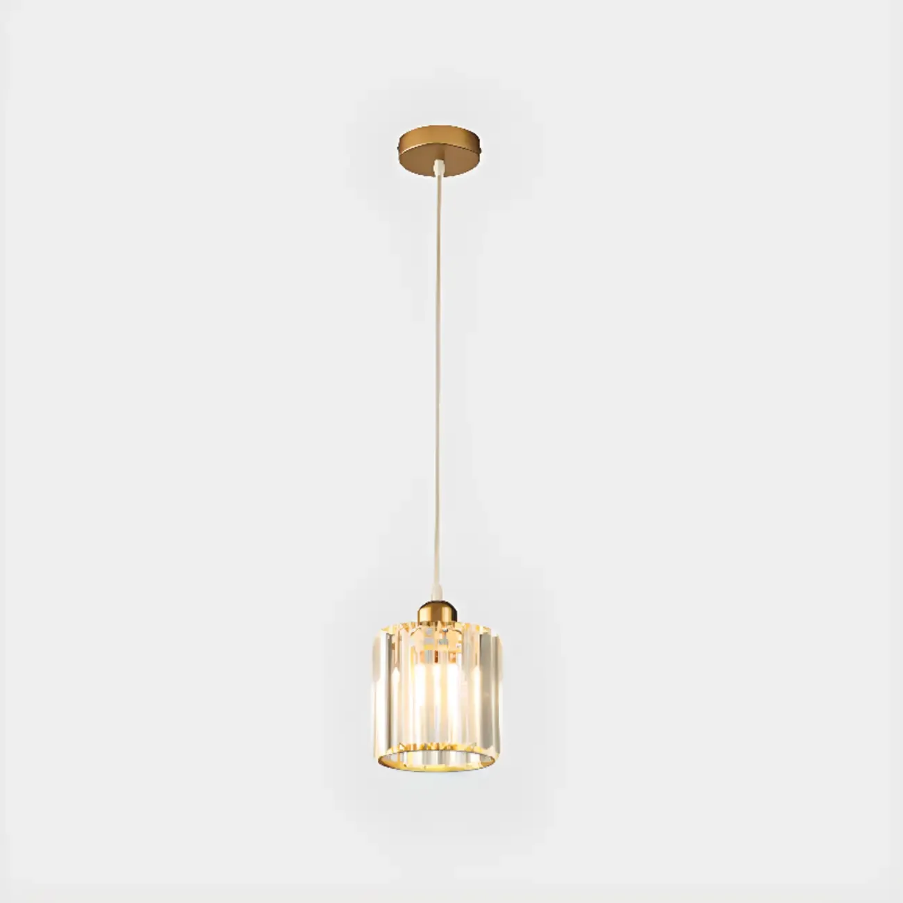 Luxury Cylinder Pendant Lamp with Crystal for Dining Room Image - 8