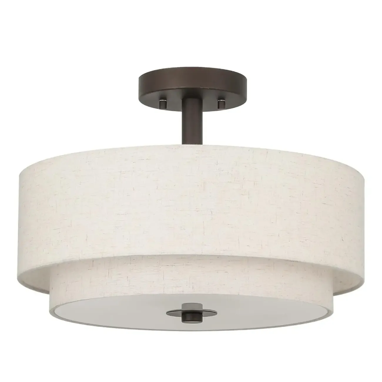 2-Tier Cylinder Fabric Ceiling Light for Modern Living Room Image - 8