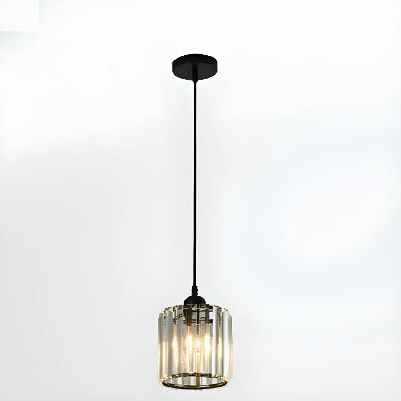 Luxury Cylinder Pendant Lamp with Crystal for Dining Room Image - 9 | homeyfad