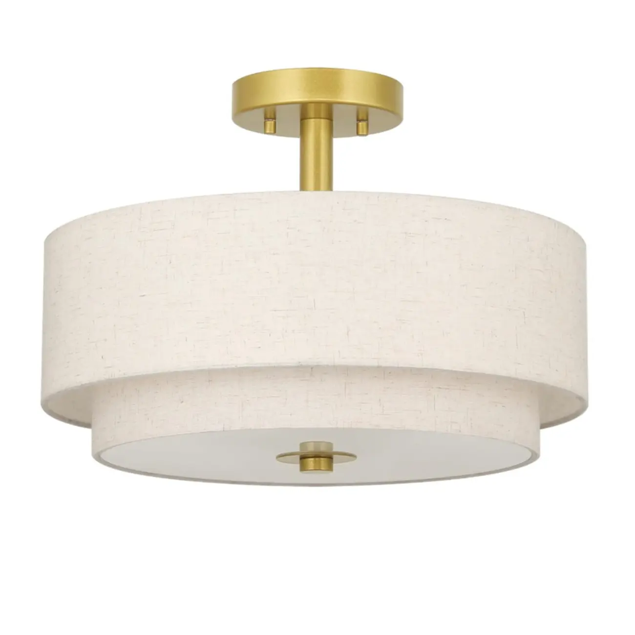 2-Tier Cylinder Fabric Ceiling Light for Modern Living Room Image - 10 | homeyfad