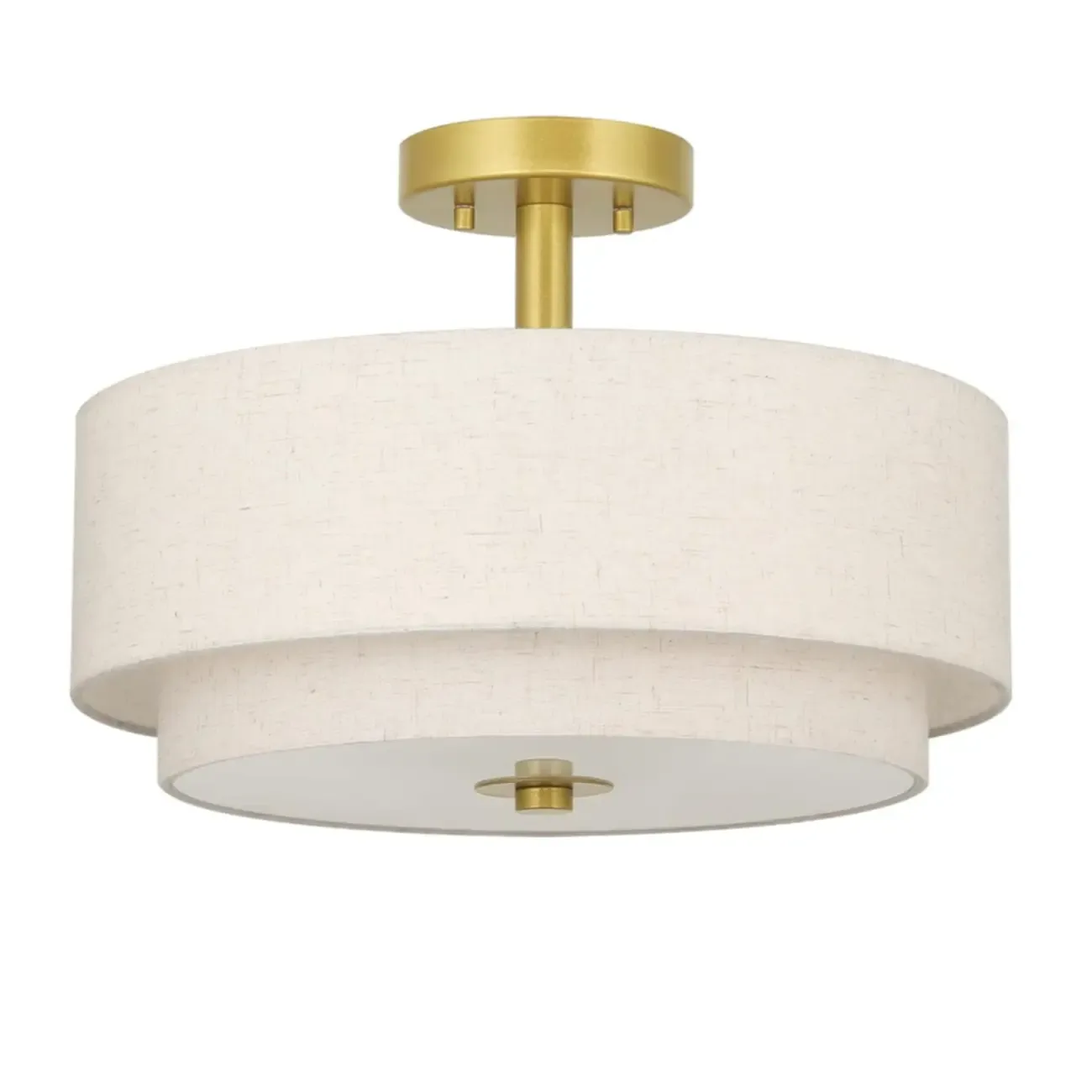 2-Tier Cylinder Fabric Ceiling Light for Modern Living Room Image - 10