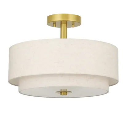 2-Tier Cylinder Fabric Ceiling Light for Modern Living Room Image - 10