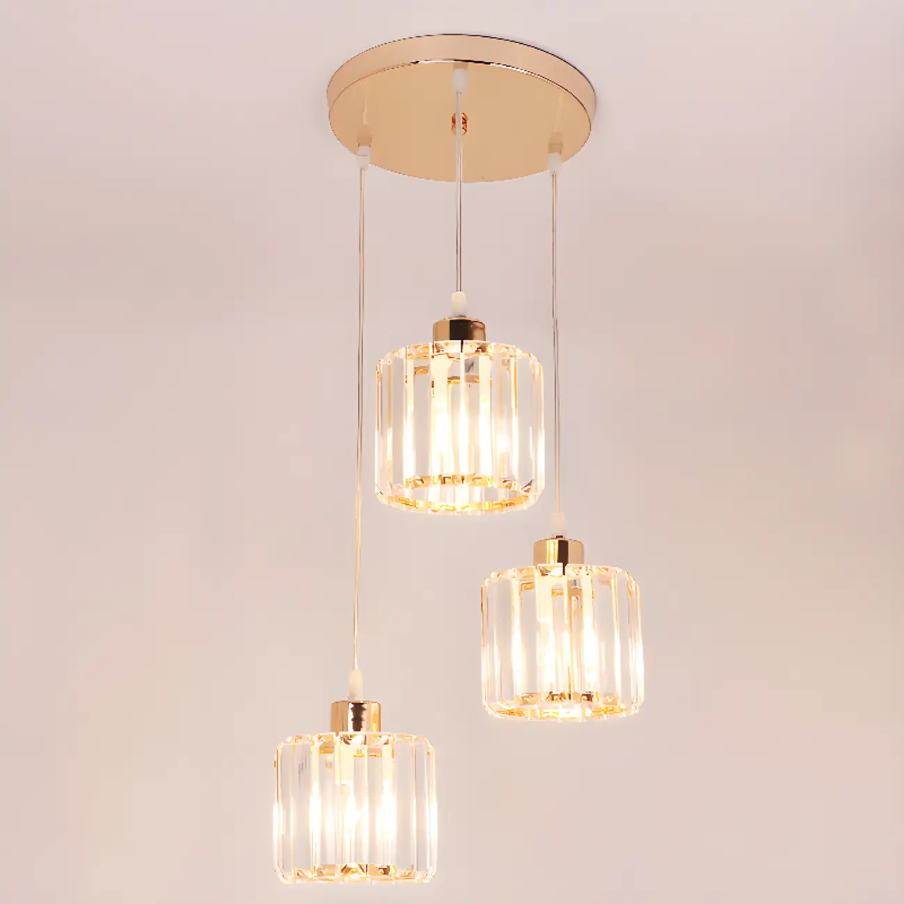 Luxury Cylinder Pendant Lamp with Crystal for Dining Room Image - 11 | homeyfad