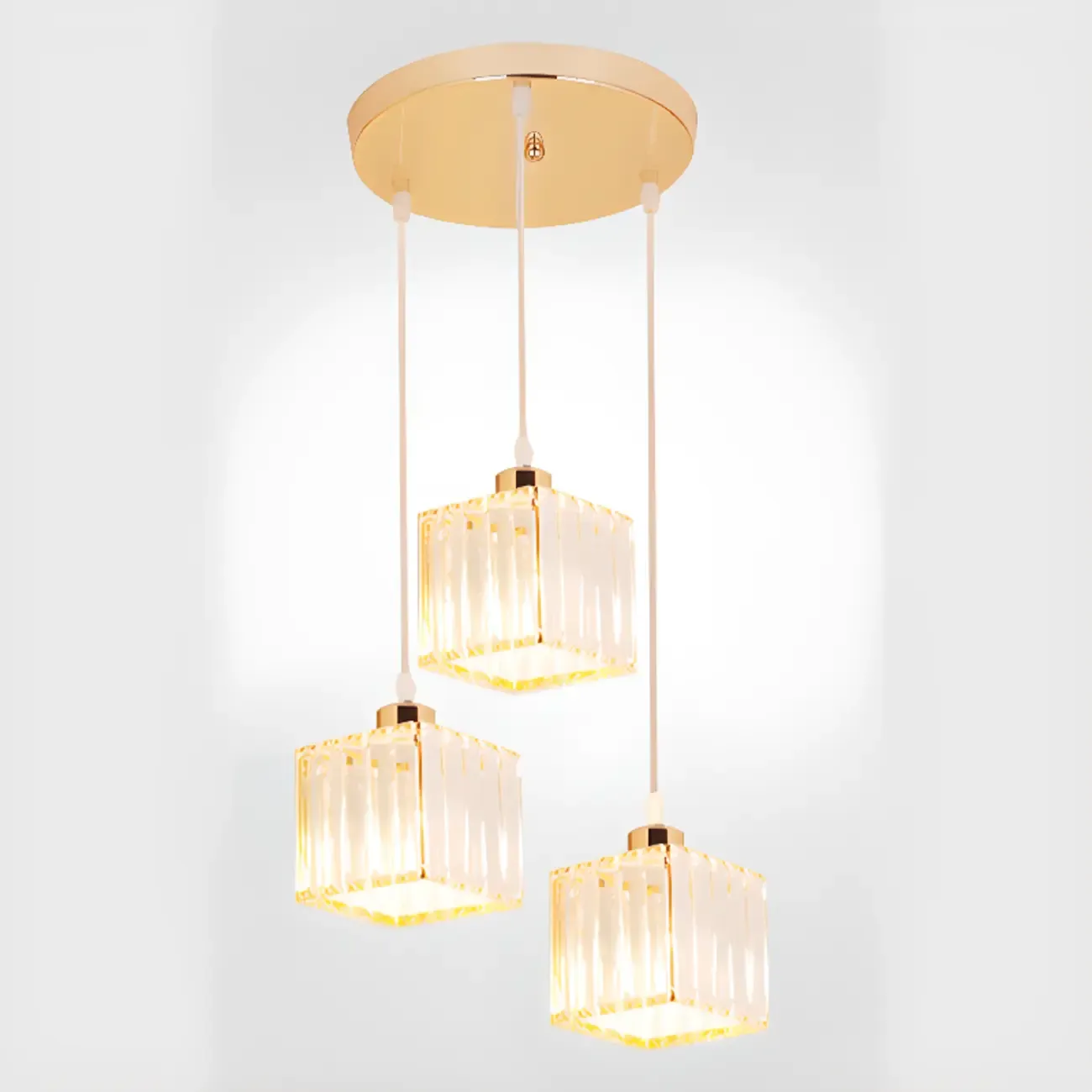 Luxury Cylinder Pendant Lamp with Crystal for Dining Room Image - 13