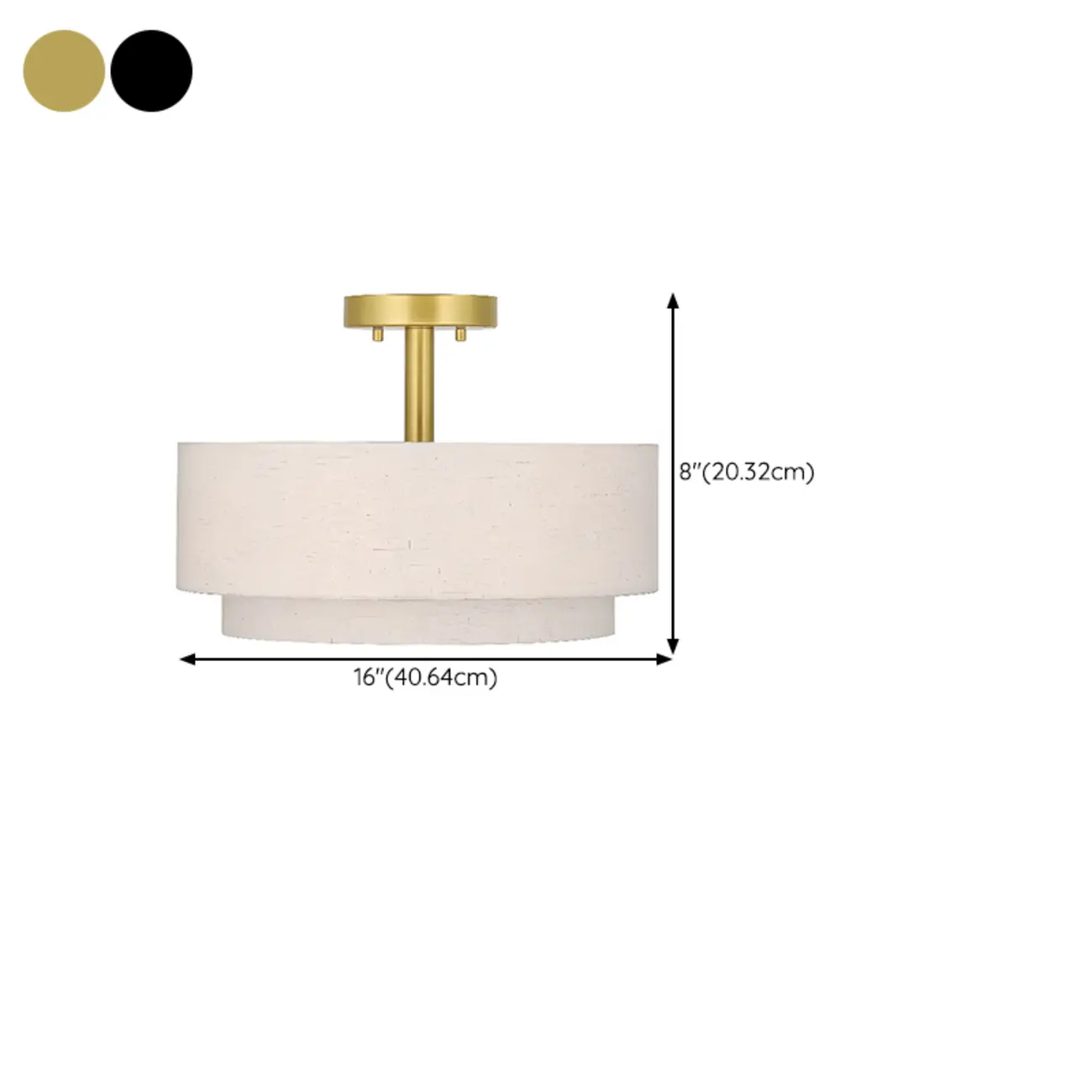 2-Tier Cylinder Fabric Ceiling Light for Modern Living Room #size | homeyfad