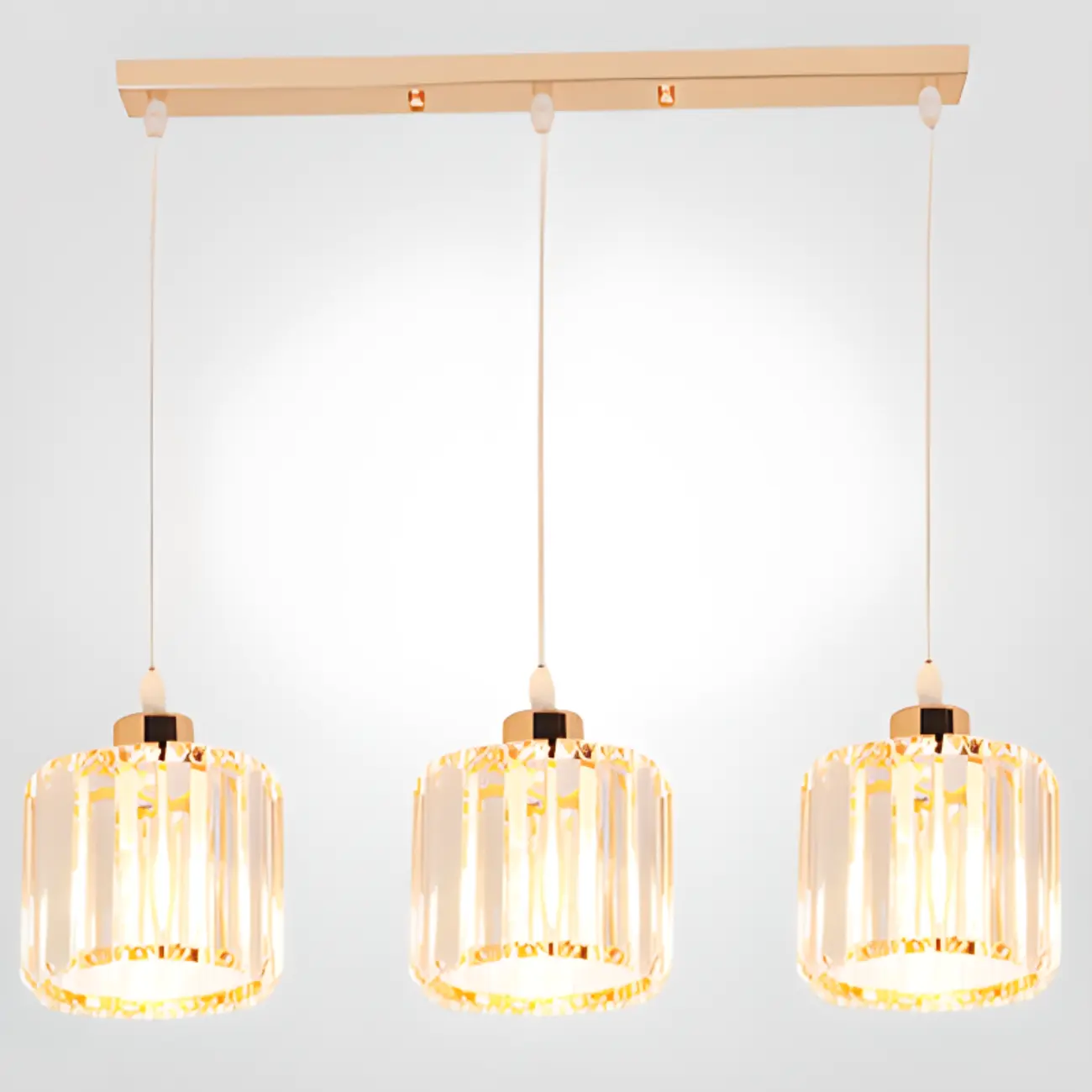 Luxury Cylinder Pendant Lamp with Crystal for Dining Room Image - 14 | homeyfad