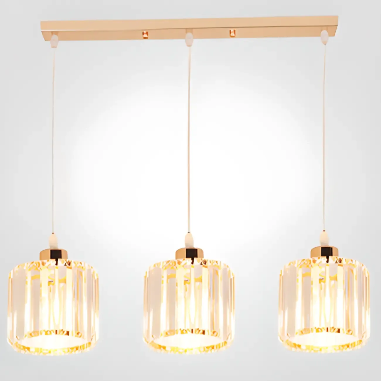 Luxury Cylinder Pendant Lamp with Crystal for Dining Room Image - 14