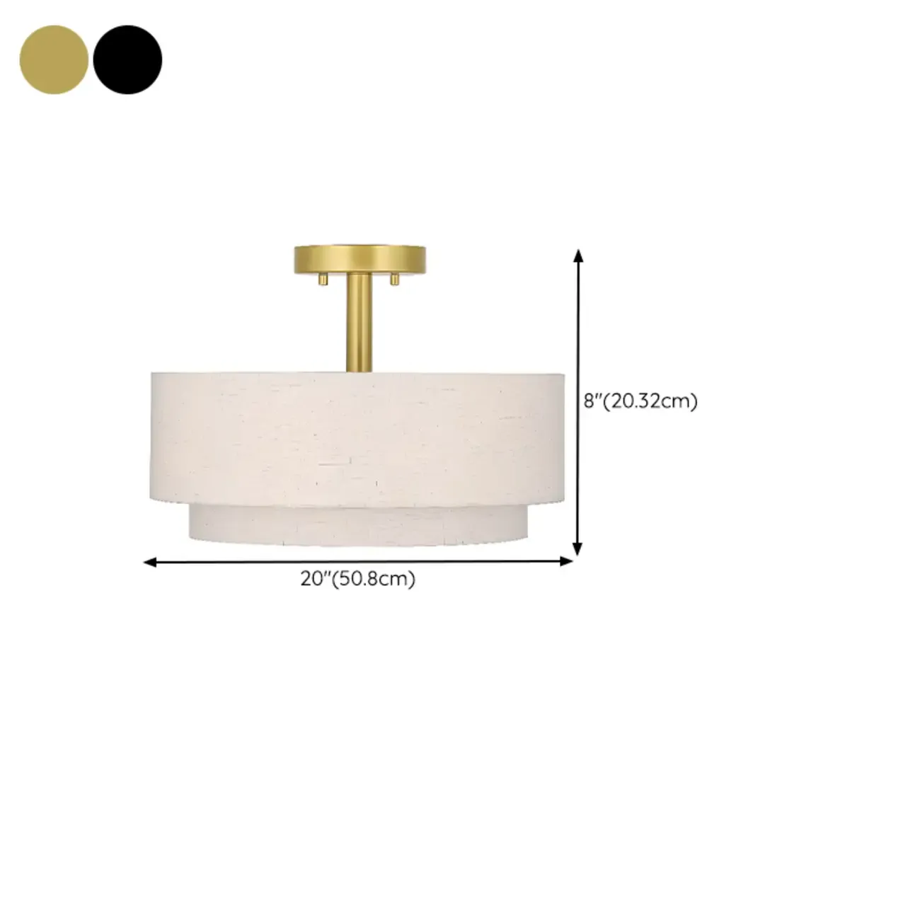 2-Tier Cylinder Fabric Ceiling Light for Modern Living Room Image - 14