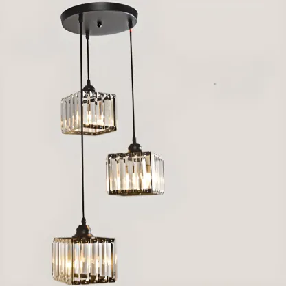 Luxury Cylinder Pendant Lamp with Crystal for Dining Room Image - 17
