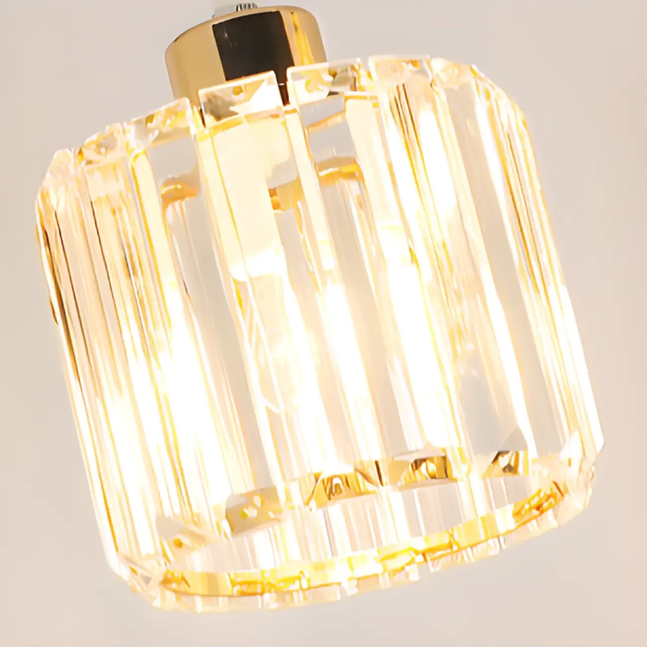 Luxury Cylinder Pendant Lamp with Crystal for Dining Room Image - 20