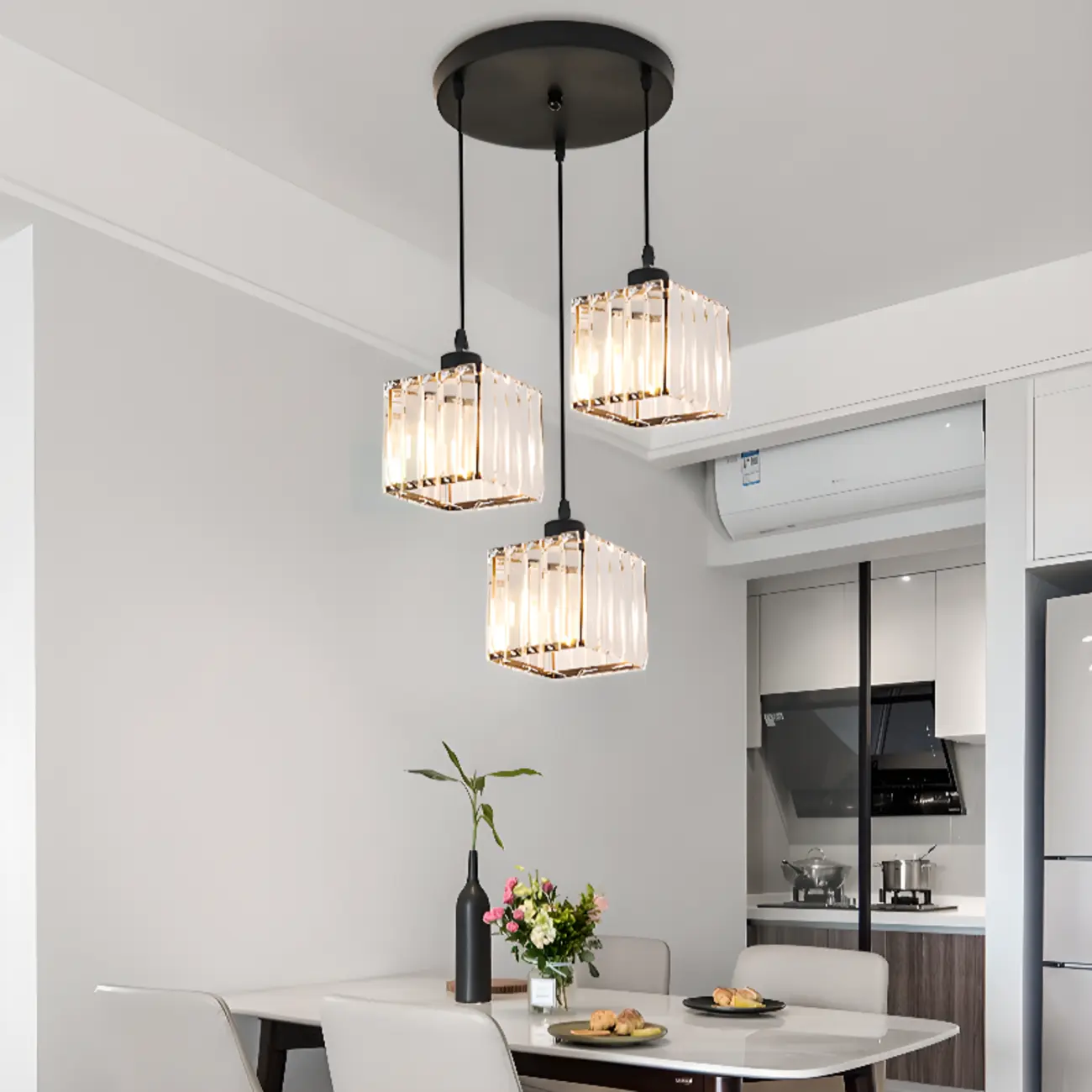 Luxury Cylinder Pendant Lamp with Crystal for Dining Room Image - 22 | homeyfad