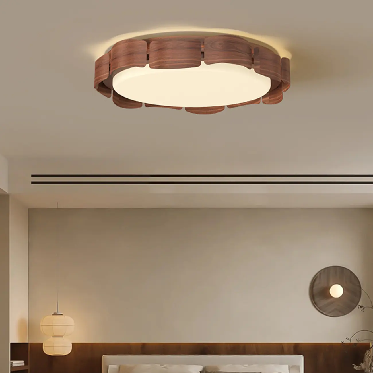 Dimmable Circular Flush Mount Ceiling Light for Living Room Image - 2 | homeyfad