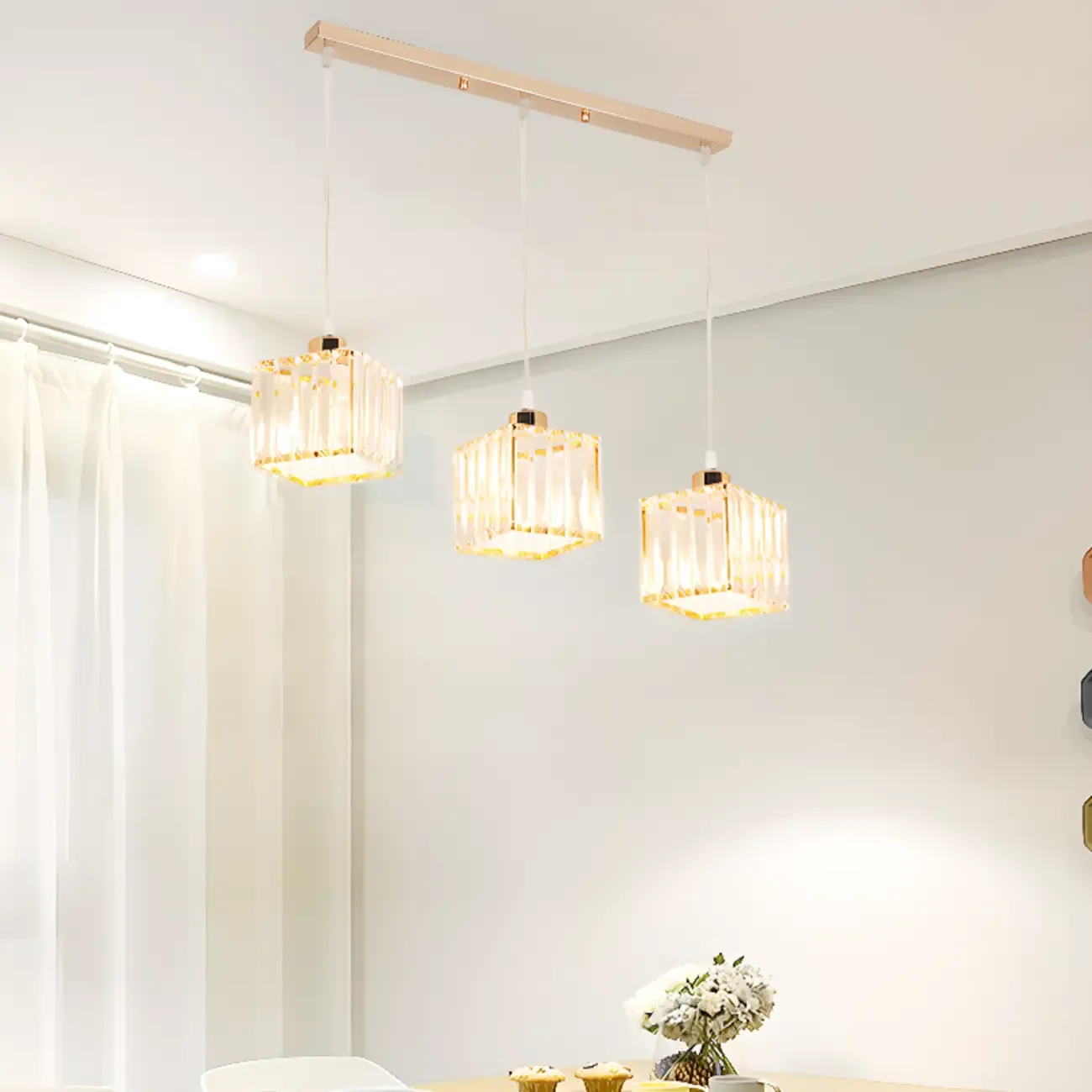 Luxury Cylinder Pendant Lamp with Crystal for Dining Room Image - 24