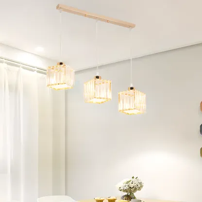 Luxury Cylinder Pendant Lamp with Crystal for Dining Room Image - 24