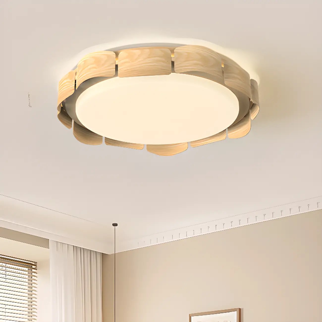 Dimmable Circular Flush Mount Ceiling Light for Living Room Image - 4 | homeyfad