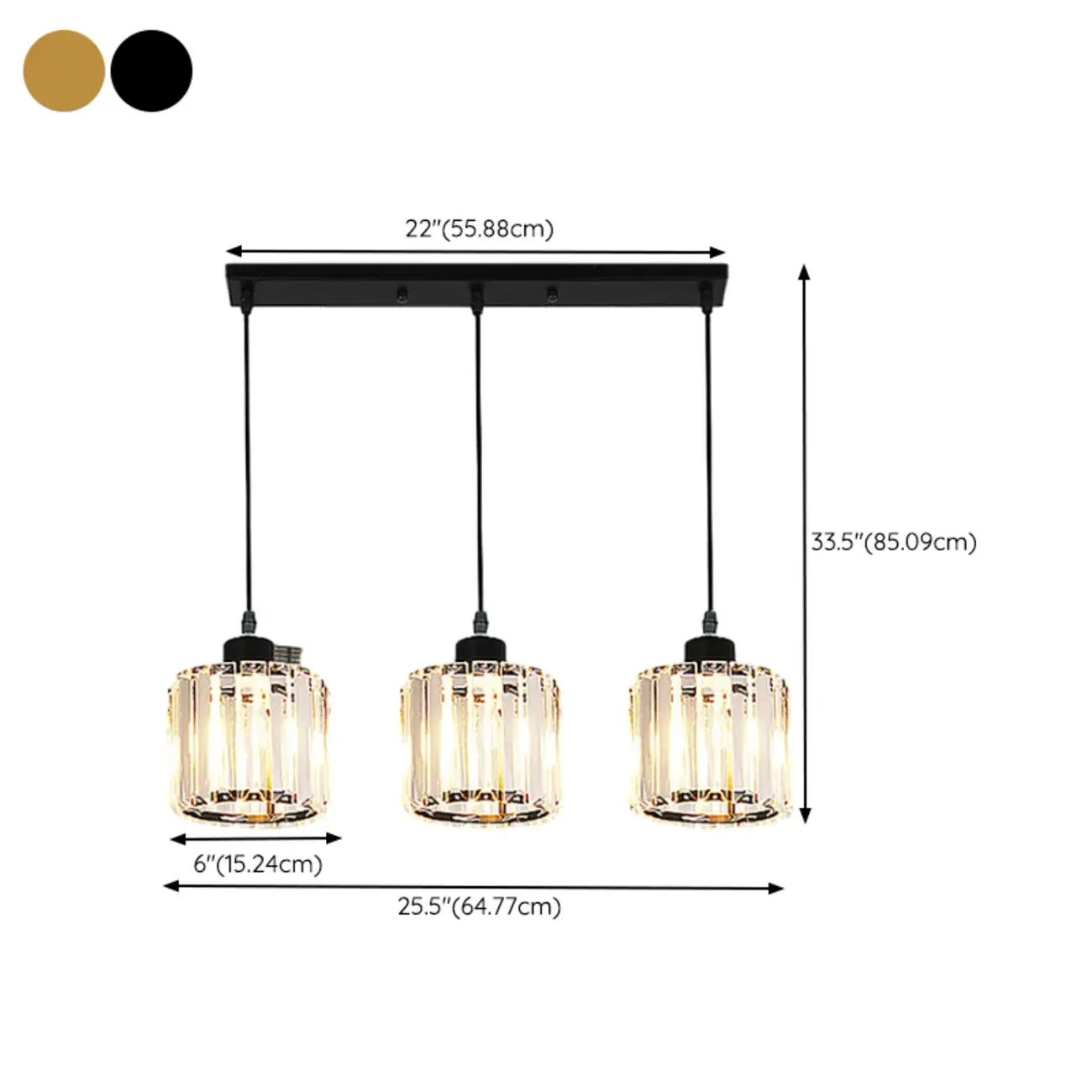 Luxury Cylinder Pendant Lamp with Crystal for Dining Room Image - 27