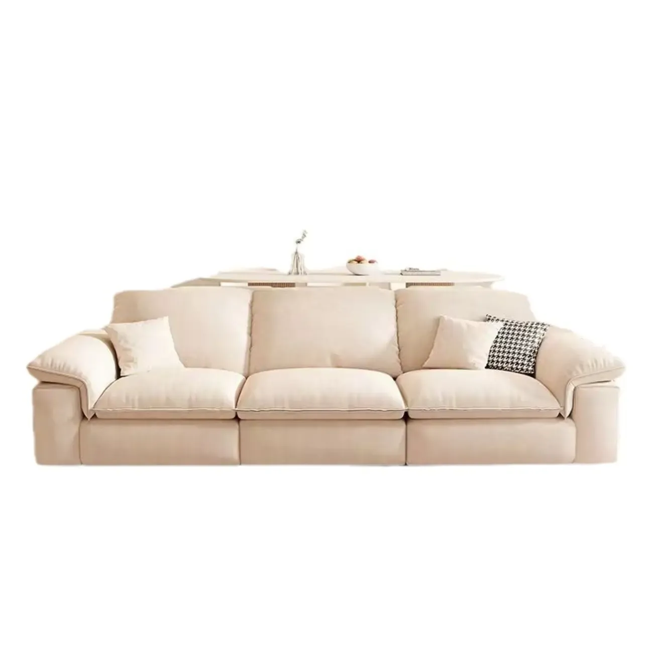 Ivory Pine Sofa with Scratch-Shield & Concealed Support Image - 5