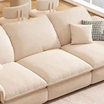 Ivory Pine Sofa with Scratch-Shield & Concealed Support Image - 13