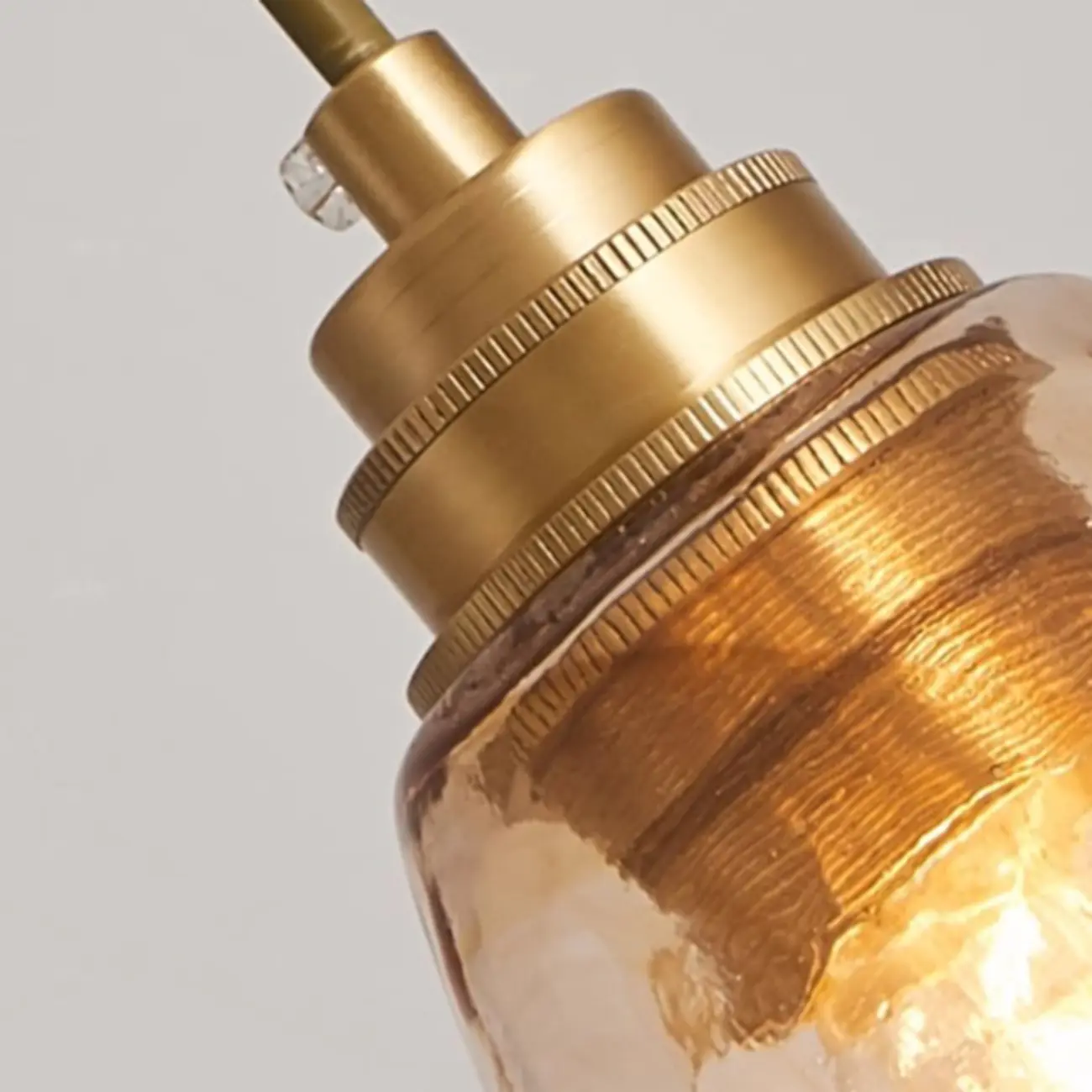 Modern Amber Water Ripple Glass Pendant Light for Dining Room Image - 12 | homeyfad