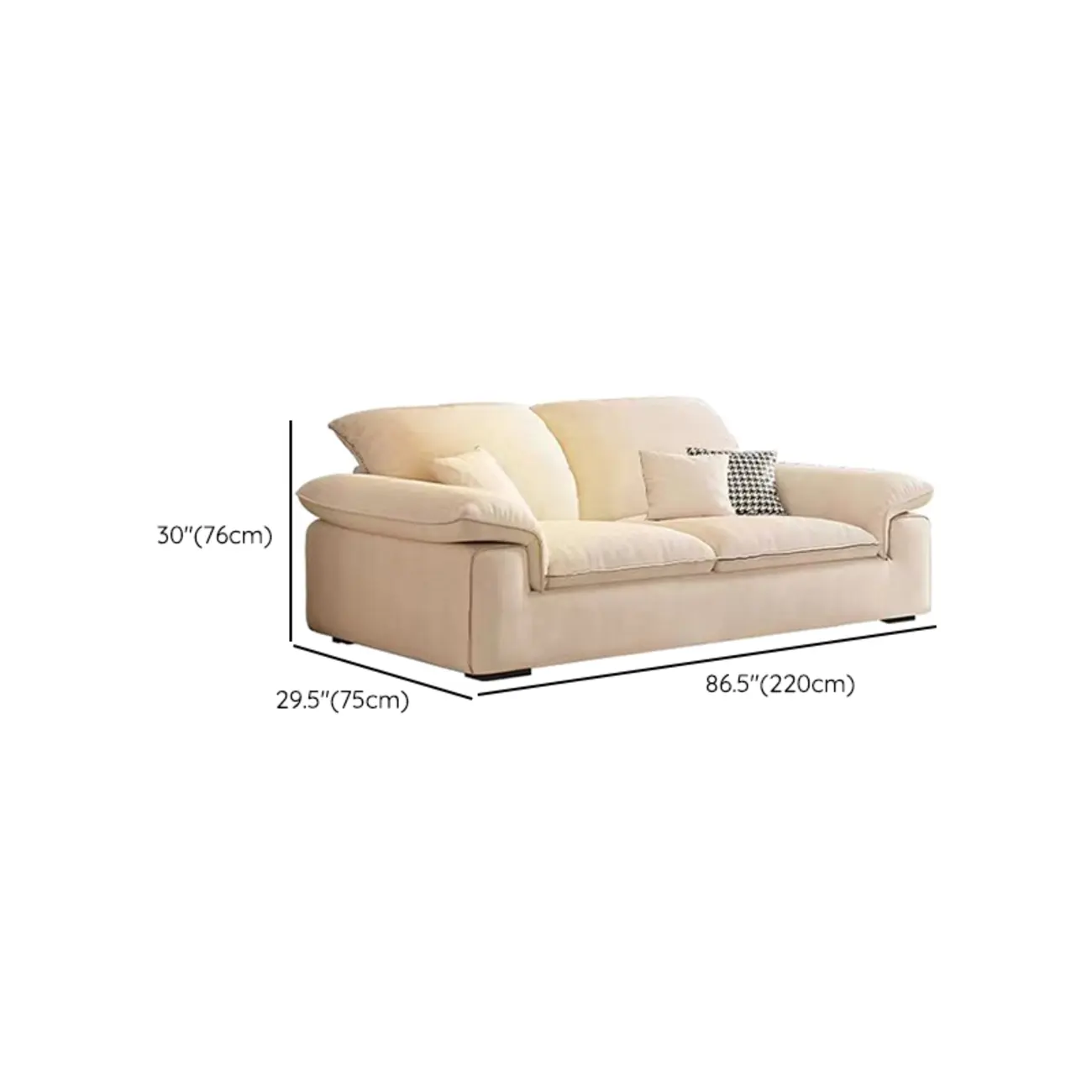 Ivory Pine Sofa with Scratch-Shield & Concealed Support Image - 19 | homeyfad