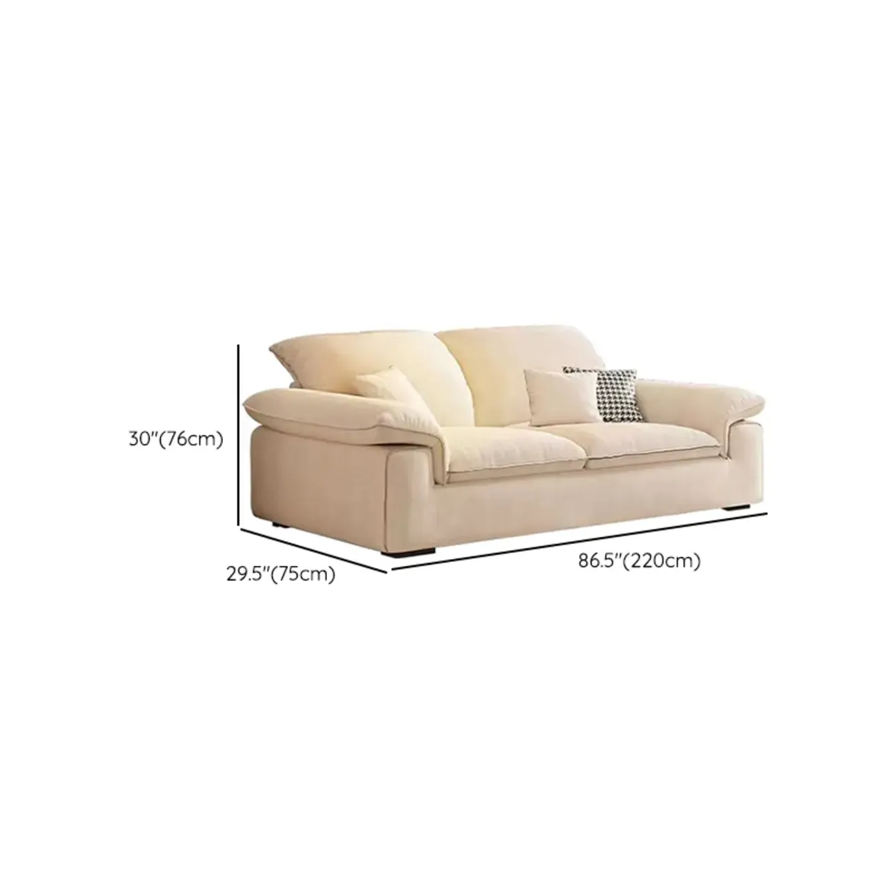 Ivory Pine Sofa with Scratch-Shield & Concealed Support Image - 19