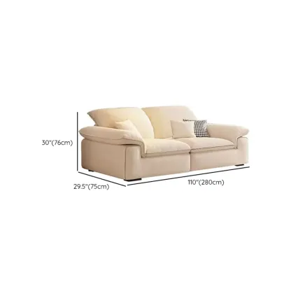 Ivory Pine Sofa with Scratch-Shield & Concealed Support Image - 22