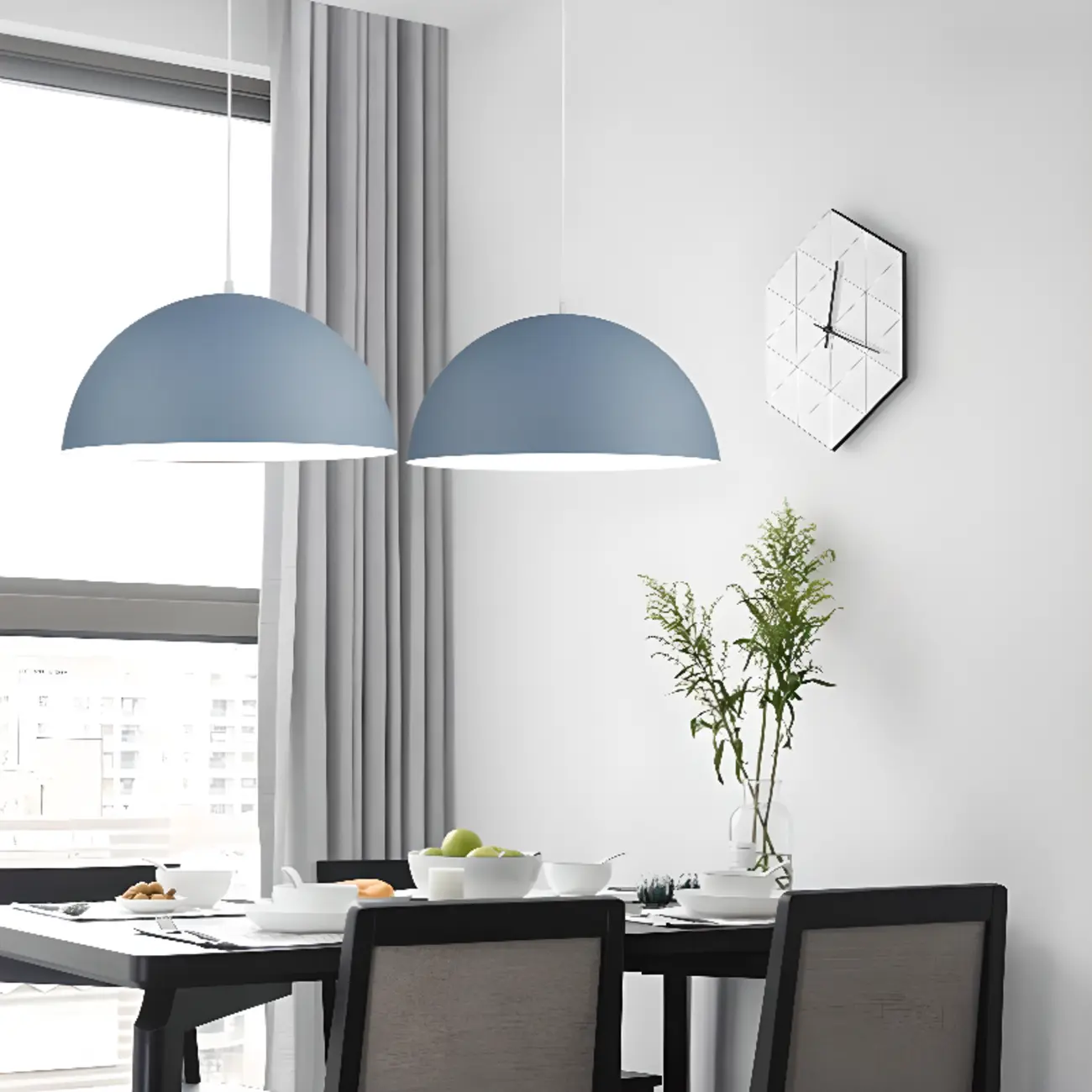 Industrial Black Aluminum Dome Pendant Lamp for Restaurant Image - 3 | homeyfad