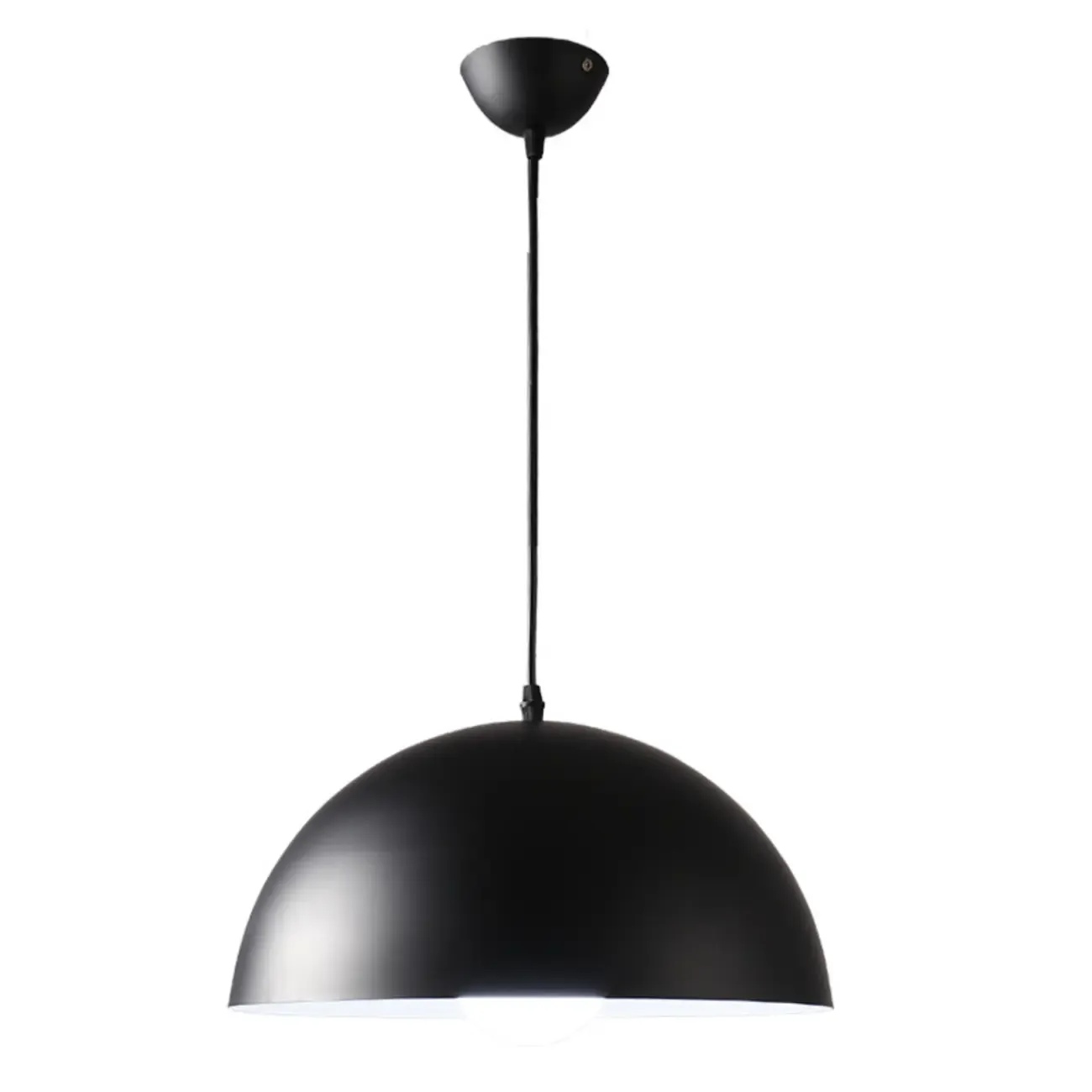 Industrial Black Aluminum Dome Pendant Lamp for Restaurant Image - 5