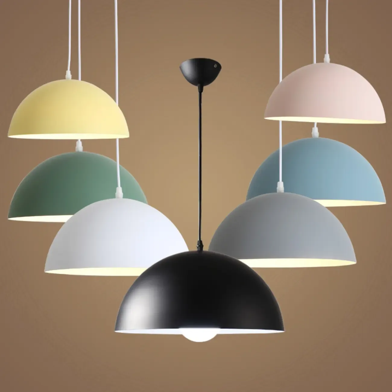 Industrial Black Aluminum Dome Pendant Lamp for Restaurant Image - 14