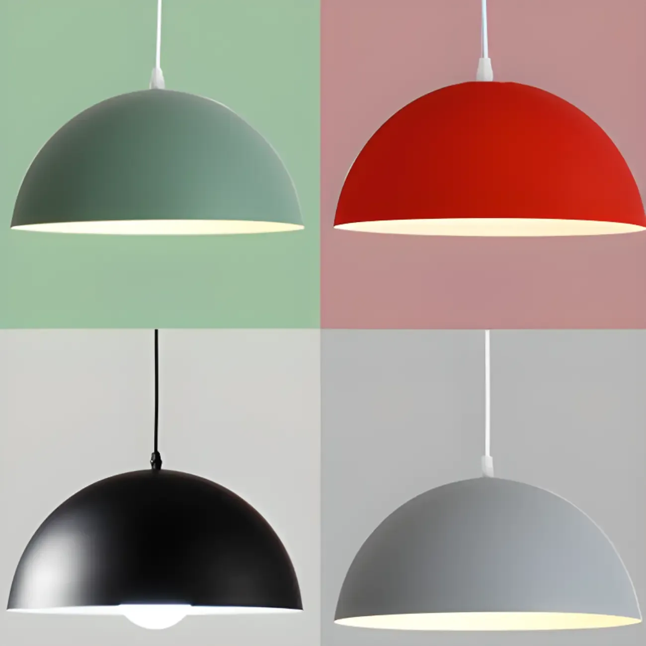 Industrial Black Aluminum Dome Pendant Lamp for Restaurant Image - 15