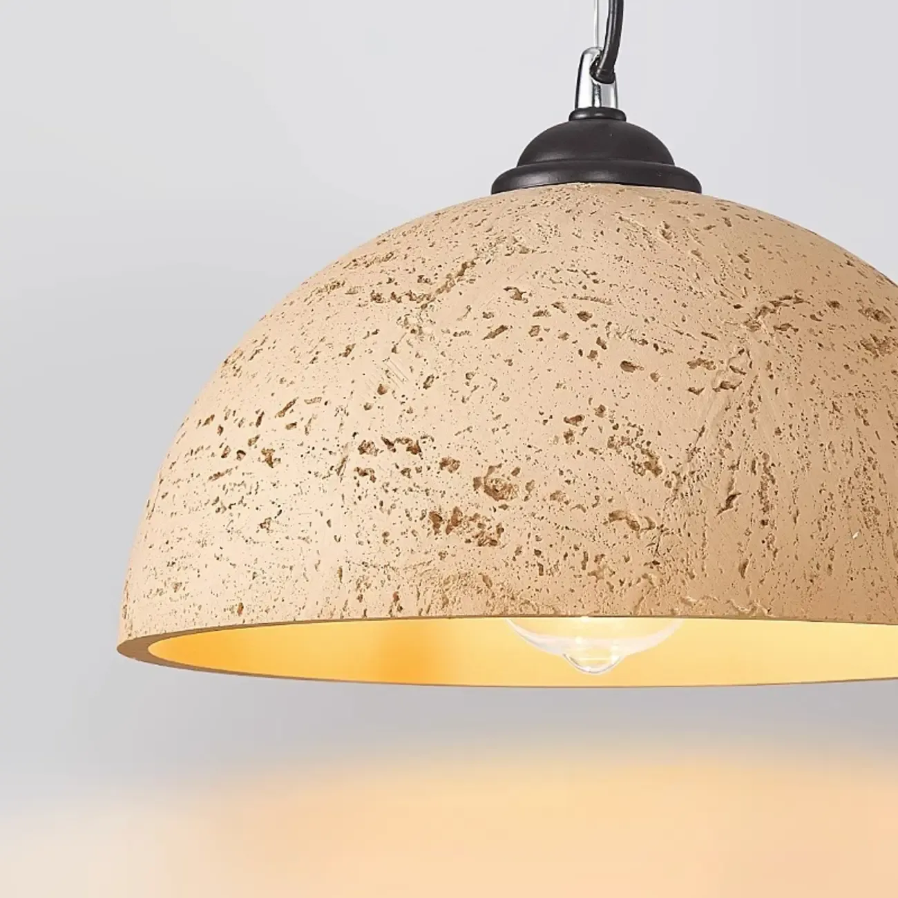 Minimalist Marble Effect Dome Pendant Light for Dining Room Image - 9