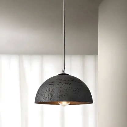 Minimalist Marble Effect Dome Pendant Light for Dining Room Image - 12