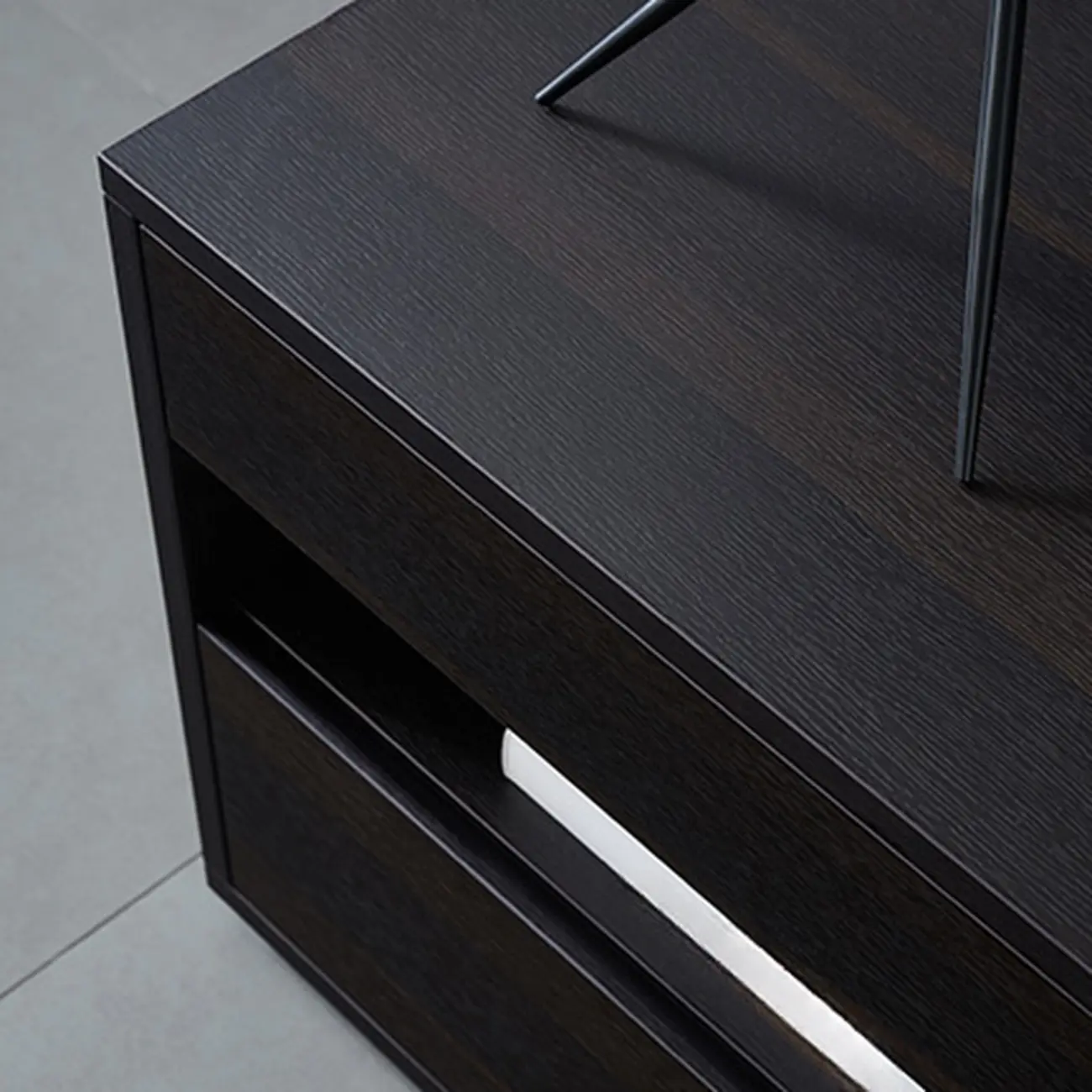 Modern Simple Style Bedside Table with Drawer Black Nightstand Image - 11 | homeyfad