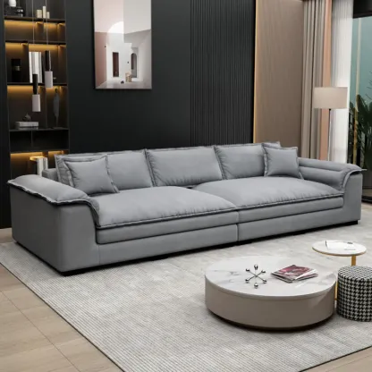 Oversized Modern Orange Upholstery 4-Seat Sofa for Living Room Image - 6