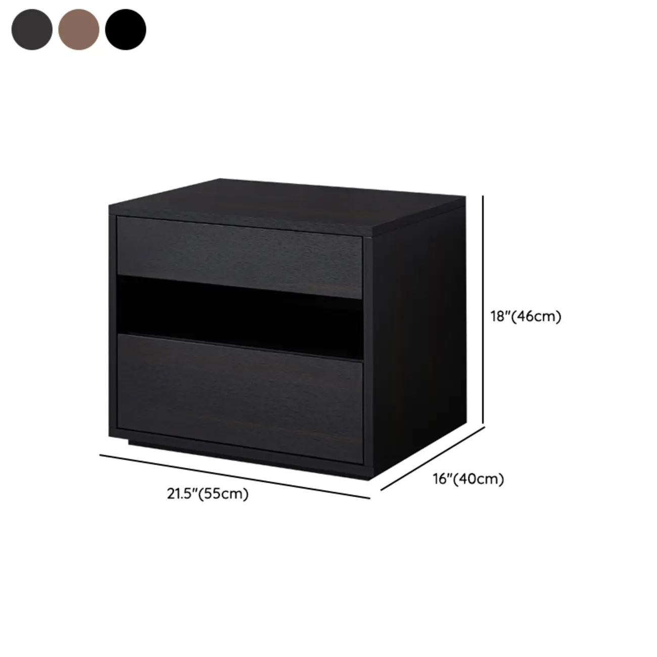 Modern Simple Style Bedside Table with Drawer Black Nightstand Image - 13 | homeyfad