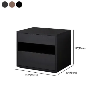 Modern Simple Style Bedside Table with Drawer Black Nightstand Image - 13