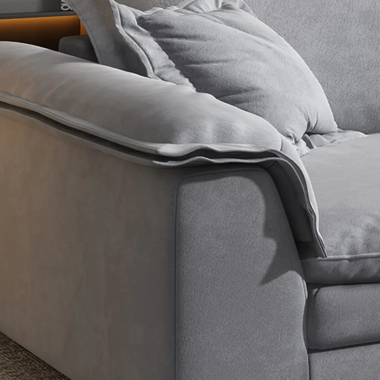 Oversized Modern Orange Upholstery 4-Seat Sofa for Living Room Image - 8